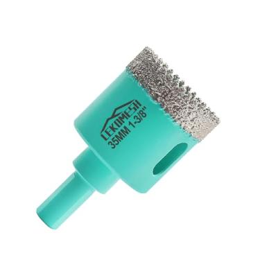 Imagem de Brocas de diamante – Cortador de serra com furo de azulejo de 35 mm (1-3/20.3 cm) com haste triangular para porcelana, cerâmica, mármore, granito, pedra quartzo, LEKOMESH