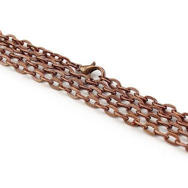 Imagem de CleverDelights Colares de corrente de cabo de 4 x 6 mm - cor cobre antigo - pacote com 20 - 61 cm