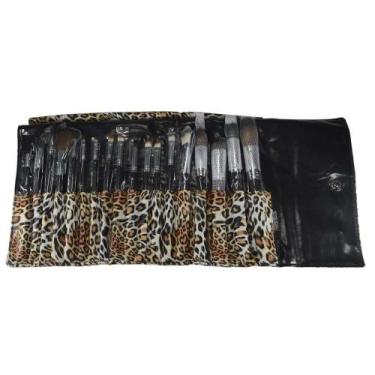 Imagem de Macrilan Kit com 18 Pincéis para Maquiagem Profissional - Onça KP3-8B 