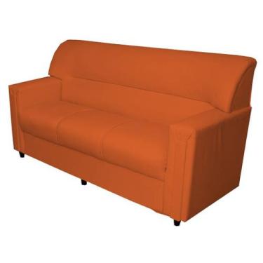Imagem de Sofá Topázio 3 Lugares Courano Laranja - Orthovida - Orthovida Colchõe
