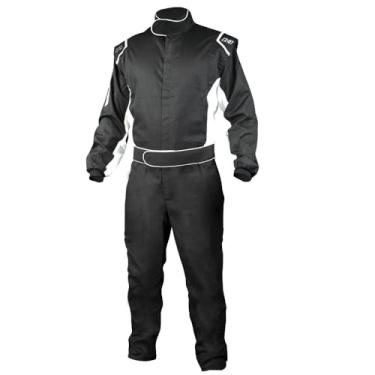 Imagem de K1 Challenger Adulto FR Cotton Fire Suit - SFI 3.2A/1 - Preto, Branco - Pequeno 48