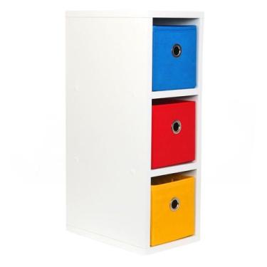 Imagem de Mesa de cabeceira gaveteiro Organibox com 3 gavetas 18x56x30cm - VERME