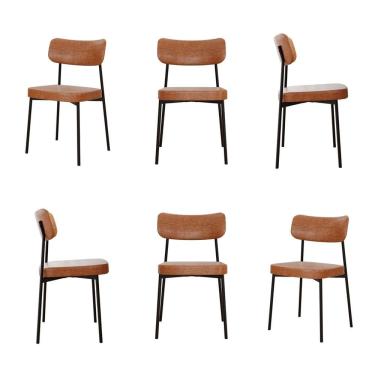 Imagem de Kit com 6 Cadeiras para Sala de Jantar Mona Yescasa Caramelo