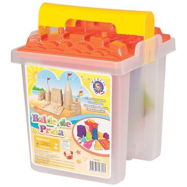 Imagem de Balde de Praia Castelo Mercotoys com Moldes e Acessórios