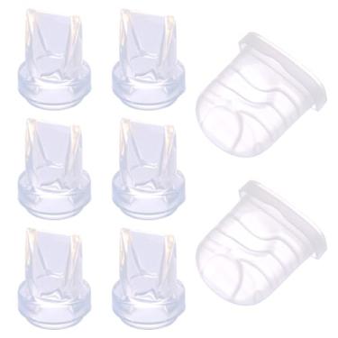 Imagem de lasuroa 2 Diafragmas e 6 Válvulas Bico de Pato para Eufy, Peças de Reposição para Bomba Tira-Leite Compatíveis com Eufy E10/S1/S1 Pro, Lansinoh Discreet Duo, NCVI, Bomba Tira-Leite Vestível NICEGREEN