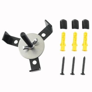 Imagem de Pro Bamboo Kitchen Capacete de futebol oculto suporte de parede exibição de metal flutuante capacete de futebol americano rack de exibição aço carbono preto