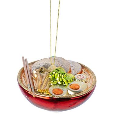 Imagem de The Bridge Collection Enfeite de tigela de macarrão asiático – Tigela de ramen com pauzinhos, enfeite de Natal