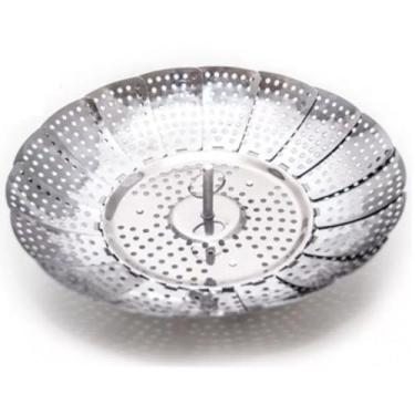 Imagem de Cesto Vaporizador de Inox Dobrável para Panela – Cozimento a Vapor de Legumes e Verduras Preservando Nutrientes, Vitaminas e Sabor Natural