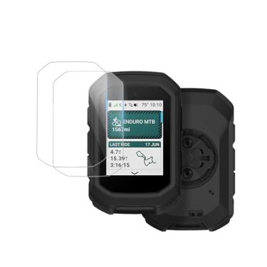Imagem de Capa para Garmin Edge MTB GPS Bike Computer - Capa de silicone com 2 peças protetoras de tela de vidro temperado, antiarranhões, à prova de choque e transparente, cobertura total de alta definição