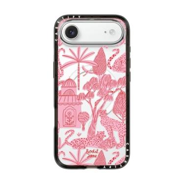 Imagem de CASETiFY Capa compacta para iPhone Air [fina e elegante/compatível com Magsafe/1,2 m. Proteção contra quedas de grau militar] - Cheetah Paradise Pink - Preto transparente