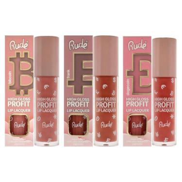 Imagem de Kit de verniz labial Rude Cosmetics High Gloss Profit 3 peças