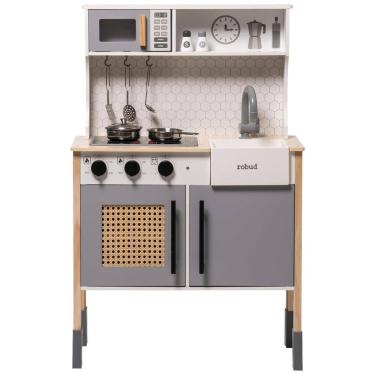 Imagem de Cozinha Infantil Vintage Moderno em Madeira com Luzes e Sons Realistas para Crianças Ac...