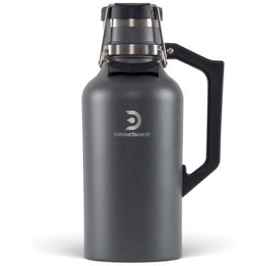 Imagem de DrinkTanks Cooler Portátil para Garrafas de cerveja com Isolamento Duplo, Aço Inox, Cinza