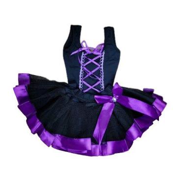 Imagem de Conjunto Infantil Fantasia Body e Saia de Tule Halloween Dia das Bruxa