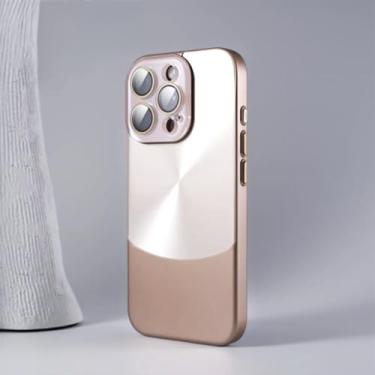 Imagem de YOGISU Capa de celular ultrafina e brilhante, fosca, rígida, com protetor de lente de câmera (para iPhone 16 Pro/Ouro Deserto)