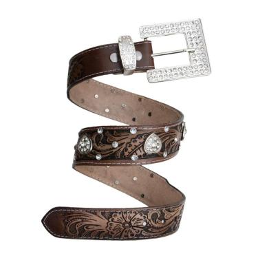 Imagem de Cinto Fivela Quadrada Feminino Couro Estilo Country Blogueira Para Festa de Rodeio Peao