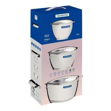 Imagem de Jogo De Panelas Aço Inox Tramontina Allegra 3 Peças, Inox, 3 Peças