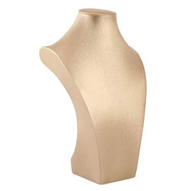 Imagem de Porta-joias Retrato Modelo Colar Display Stand Retrato Modelo Pescoço Display Pingente Joias Display Adereços PU Couro Retrato Modelo 5 Tamanhos Exibição de Joias (Cor: Champanhe, Tamanho: 22,6 cm)