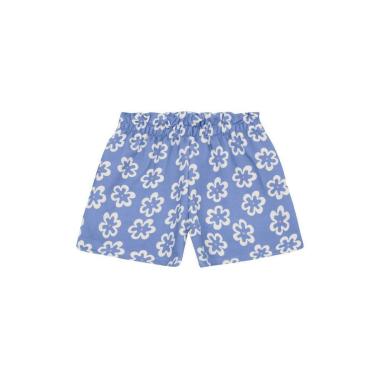 Imagem de Shorts infantil menina em moletinho florido Brandili -Azul-Feminino