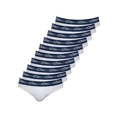 Imagem de Kit com 10 Cuecas Slip Zorba 0764, Branco, GG