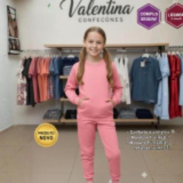 Imagem de Conjunto moletom infantil Unissex Menina e Menino Flanelado Kit 5 Peça
