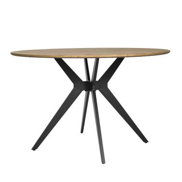 Imagem de Mesa de Centro Prime Redonda Tampo em MDF Base em Aço 120cm Marrom Claro Waw Design