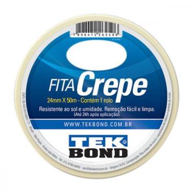 Imagem de Fita Crepe Tekbond 24Mm X 50Mt - Kit C/5 Unidades