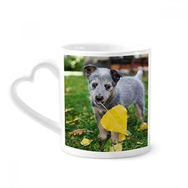 Imagem de Caneca com foto de fotografia de cachorro bonito caneca de cerâmica copo de coração de vidro