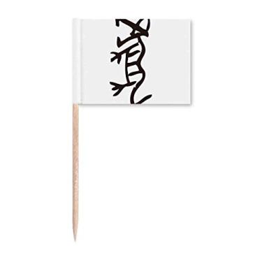 Imagem de Bones Inscriptions Marcador de palito de dente de tigre do zodíaco chinês Decoração de festa