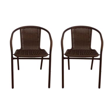 Imagem de Conjunto com 2 Cadeiras Indaiá Marrom Rattan