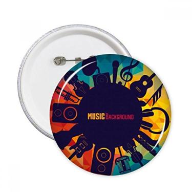 Imagem de Instrumentos musicais ilustração azul louco pinos redondos distintivo decoração roupas 5 peças presente