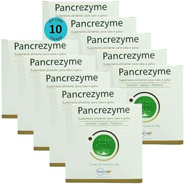 Imagem de Kit 10 Pancrezyme Suplemento P/Cães e Gatos 2,8g C/ 30 Sachê- Inovet