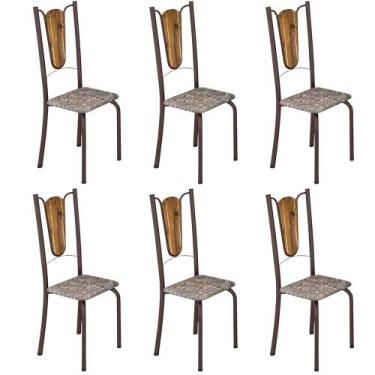 Imagem de Conjunto 06 Cadeiras Para Sala De Jantar Julia Cisal/Cacau - Soma Move