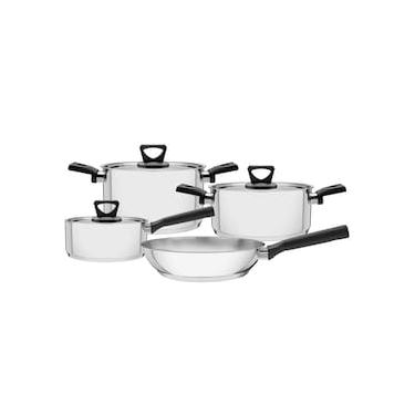 Imagem de Conjunto de Panelas Tramontina Brava em Aço Inox com Fundo Triplo e Cabos Baquelite - 4 Peças