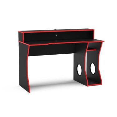 Imagem de Mesa Gamer Politorno Fremont Preto/Vermelho