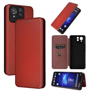 Imagem de Magnetic Carbon Fiber Flip Leather Wallet Case For Asus ROG Phone 8 / ROG Phone 8 Pro (Color : Red, Size : For ROG8 Pro)