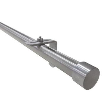 Imagem de Kit Varão Trilho Suisso Deslizante Wave 28mm 2,0m Alumínio - KAZA104 D