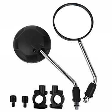 Imagem de Minho Espelhos retrovisores universais X War 10 mm braçadeira de montagem da barra do guidão de parafuso apto para Honda MSX125 Grom 2014-2022 CMX 300 500 Rebel 2017-2022 prata redondo espelho de motocicleta macaco 125