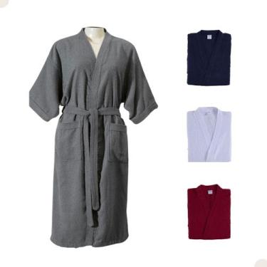 Imagem de Roupão de Banho Unissex Adulto 100% Algodão Felpudo - Dianneli