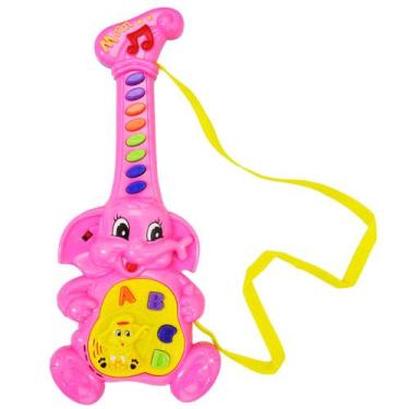 Imagem de Brinquedo Guitarra Infantil Bebe Musical Com Som Elefante 30cm - DM TO