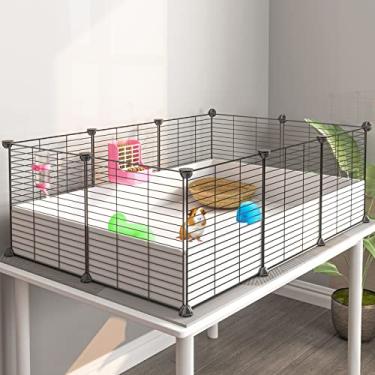 Imagem de Oneluck Gaiola De Cobaia, Gaiola De Habitat Interno Com Fundo De Plástico À Prova D'Água, Cercadinho Para Coelho Pequeno De Estimação, Tartaruga, Hamster, Gaiola Divisória