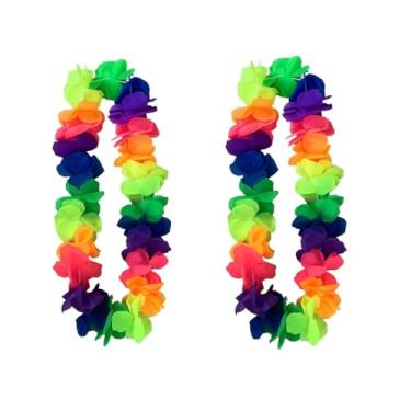 Imagem de Kit 2 Colares Havaiano Festa Fantasia Carnaval Neon Luau
