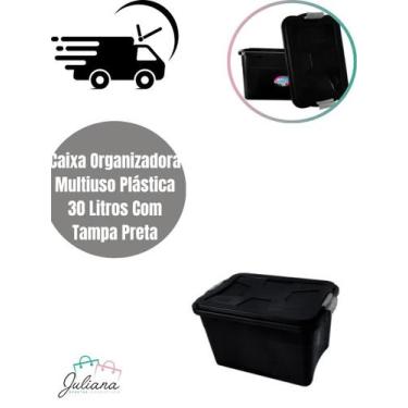 Imagem de Caixa Organizadora Multiuso Plástica 30 LT C/Tampa Reforçada - Uninjet
