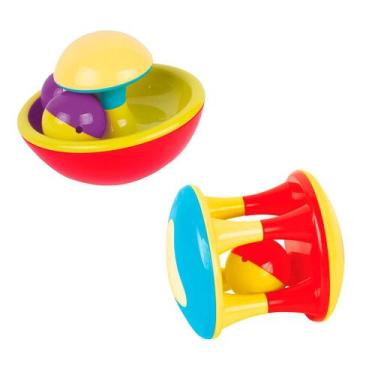 Imagem de Kit Chocalho Infantil Pimpolho Bolinha Colorido