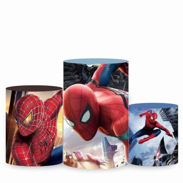 Imagem de Trio de Capa Cilindro para Festa Infantil Veste Fácil c/ Elástico Homem Aranha - Fera Print