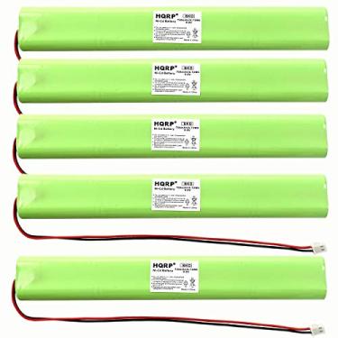 Imagem de HQRP Pacote com 5 baterias de luz de saída de emergência compatível com Unitech BBAT0043A Lithonia ELB-B003 ELB-B004 BAT9.6V700 AA700MAH AA900MAH 9,6v 700mAh Ni-CD BBATOO43A