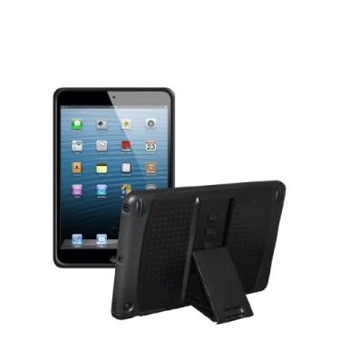 Imagem de Amzer Capa híbrida de policarbonato TPU com suporte para Apple iPad mini - Preta (AMZ95224)