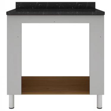 Imagem de Balcão Para Forno E Cooktop Rubi Com 5 Bocas Bartira Grapia Platinum