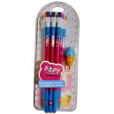 Imagem de Kit De Lapis Preto E Borracha Ice Cream - Ff5508 - Fofy