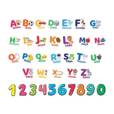 Imagem de Adesivo Alfabeto Infantil Números Coloridos Criança Colorido